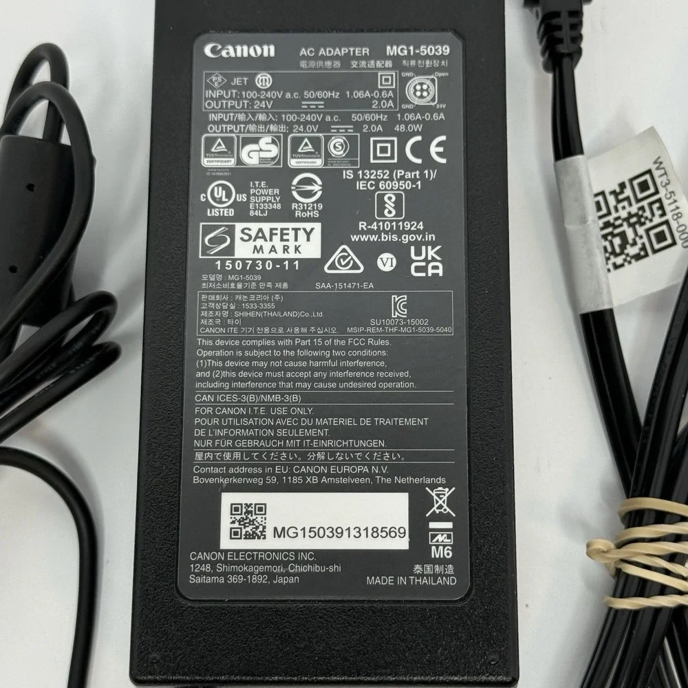 OEM Canon MG1-5039 AC Adapter Power Supply 24V 2A 4-Pin‎ Printer Scanner Plug